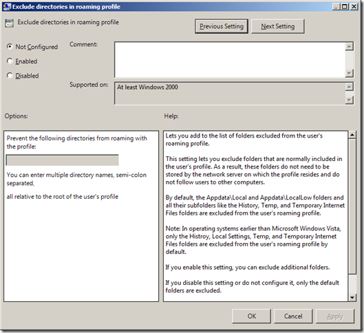 Group Policy Setting of the Week 6 — Exclude directories in roaming profile