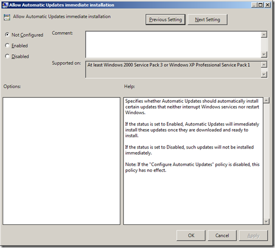 Group Policy Setting of the Week 9 — Allow Automatic Updates immediate installation