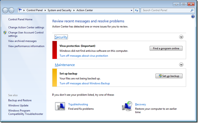 How to use Group Policy to turn off the Backup Notification in the Windows 7 Actions Center