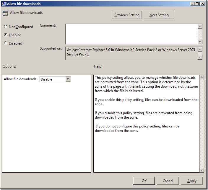 Group Policy Setting of the Week 18 - Allow file download (Internet Explorer)