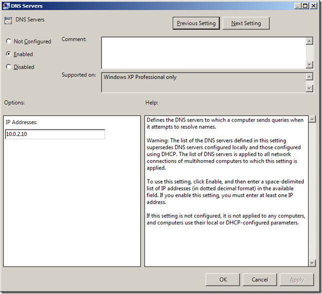 Group Policy Setting of the Week 22b — DNS Servers