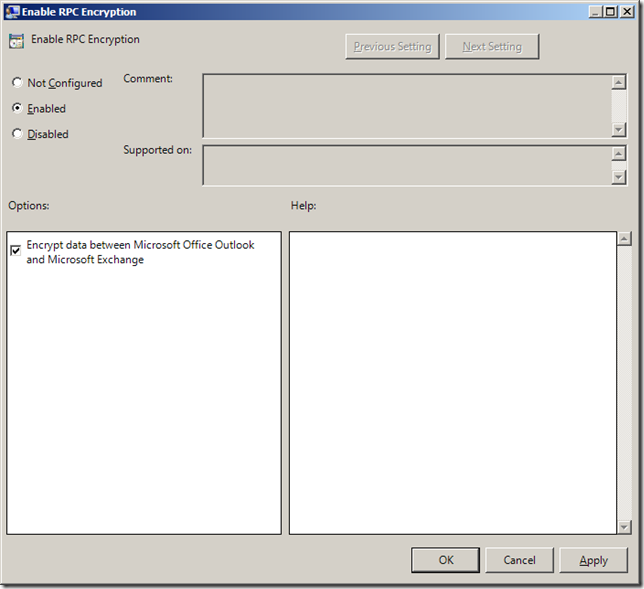 Group Policy Setting of the Week 23 – Outlook 2003 RPC Encryption