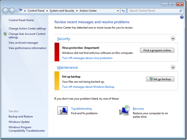 How to use Group Policy to turn off Backup Notification in the Windows 7 Action Center – The Easier Way