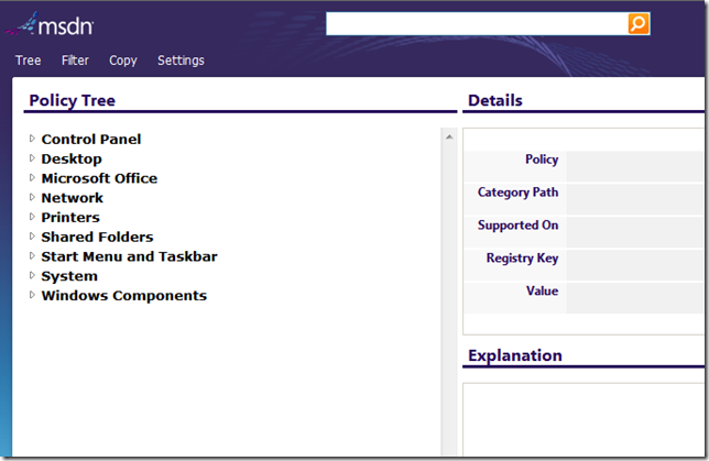 MSDN: Group Policy Search (Out Now)
