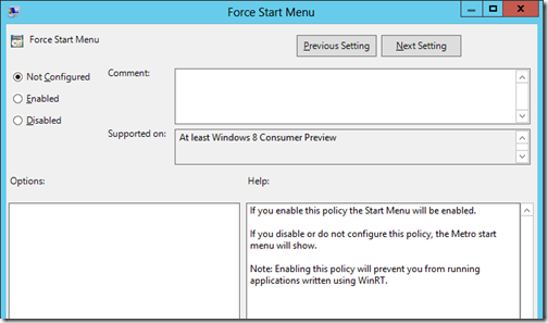 Updated: How to enable the Windows 8 Start Button and Start Menu using Group Policy